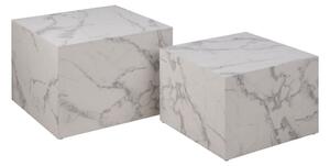 Bílé konferenční stolky v dekoru mramoru v sadě 2 ks 58x58 cm Dice – Actona