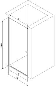 Mexen PRETORIA sprchové dveře ke sprchovému koutu 65 cm, 852-065-000-01-00