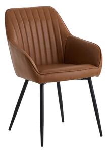 Hnědá čalouněná jídelní křesla v sadě 2 ks s područkami Nolan Stripe – Unique Furniture