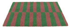 Rohožka z kokosového vlákna 40x60 cm Pink & Green Half Stripes – Artsy Doormats