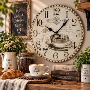 Nástěnné hodiny Káva – Café de la Tour Ø 34 cm 2000062