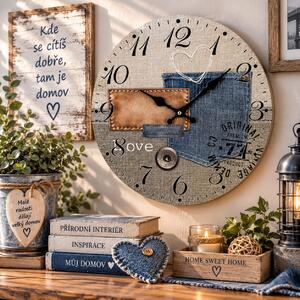 Nástěnné hodiny Denim & love Ø 34 cm 2000070