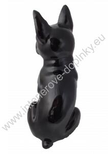 Soška Pes Buldok sedící černý 48 cm