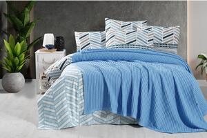 Modrý bavlněný přehoz 220x240 cm Waffle – Mila Home