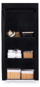 Homede Látková šatní skříň, černá, 155x70x45 cm, Eve