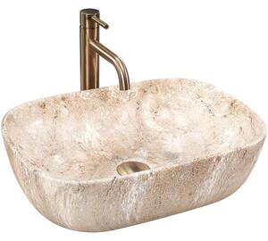 Rea Belinda Savana, umyvadlo na desku 460x330x135 mm, imitace kamene, REA-U3323