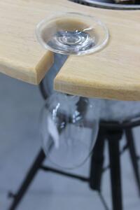 Hnědý degustační stůl s chladící nádobou na víno