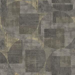 Hnědo-šedá geometrická vliesová tapeta na zeď, RE25163, Reflect, Decoprint