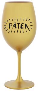 PÁTEK - zlatá sklenička na víno 350 ml