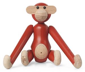 Dřevěná opička Monkey Mini Vintage Red 9,5 cm