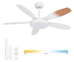 Noaton 12132WWB Maia, bílá a javor, stropní ventilátor se světlem
