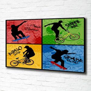 Moderní fotoobraz canvas na rámu Kolo a skateboard oc-62041859