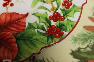 Bílý talíř s vánočním motivem dezertní 20 cm