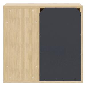 Černá nízká šatní skříň v dekoru dubu 113x113 cm Hugo - TemaHome