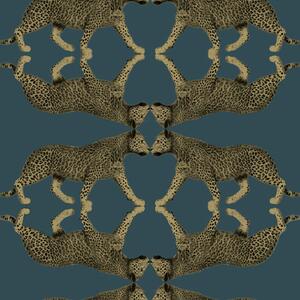 Vliesová tapeta na zeď, tyrkysová, leopard, NHW1034, Perla, Decoprint