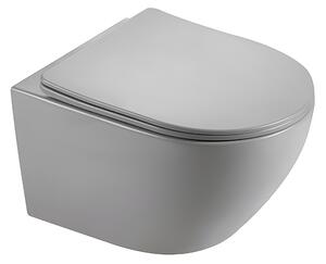 BPS-koupelny Závěsná WC mísa se SoftClose sedátkem MIZU MTGR RIM 03, šedá