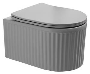 BPS-koupelny Závěsná WC mísa se SoftClose sedátkem LUMA MTGR RIM 03, šedá mat