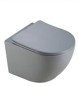 BPS-koupelny Závěsná WC mísa se SoftClose sedátkem PEAK MTGR RIM 03, šedá mat
