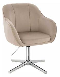 LuxuryForm DESIGN Židle AVOLA VELUR na stříbrném kříži - latte