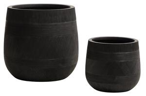 Kave Home Set dvou černých zahradních květináčů Tival ⌀ 33/50 cm