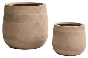 Kave Home Set dvou béžových zahradních květináčů Tival ⌀ 33/50 cm