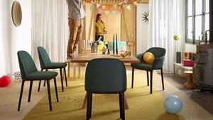 Vitra designová židle Softshell Chair (látka Dumet Magenta)
