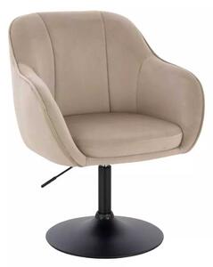 LuxuryForm DESIGN Židle AVOLA VELUR na černém talíři - latte