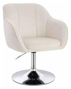 LuxuryForm DESIGN Židle AVOLA VELUR na stříbrném talíři - bílá