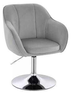 LuxuryForm DESIGN Židle AVOLA VELUR na stříbrném talíři - světle šedá