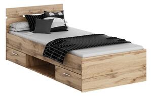 Jednolůžková postel 90 cm Michigin (dub wotan) (s úložným prostorem). 1096896