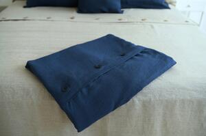 Nelly Francouzský lněný povlak na přikrývku - tmavě modrý Rozměr: 200/200 CM Knoflík