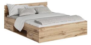 Manželská postel 160 cm Michigin (dub wotan) (s úložným prostorem). 1096902