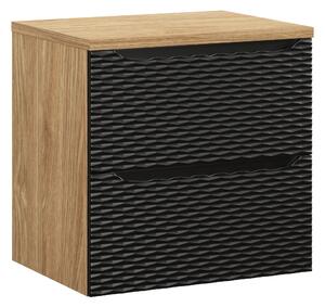 Comad Koupelnová skříňka pod deskové umyvadlo Ocean Black 60 černá/dub olejovaný