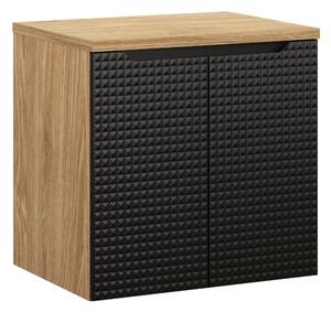 Comad Koupelnová skříňka pod deskové umyvadlo Luxor Black 60 černá/dub olejovaný