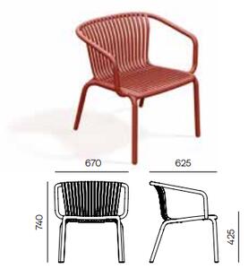 Prosperplast Zahradní křeslo BRENES 67x62,5x74 cm retro červené