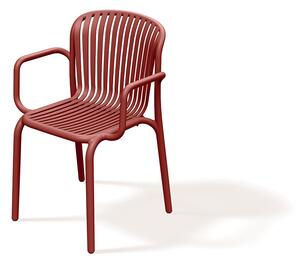 Prosperplast Zahradní židle s područkami BRENES 57,5x53x82,5 cm retro červená