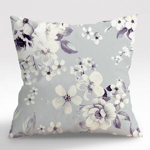 Ervi povlak na polštář Bavlněný - Malované květy na fialovém