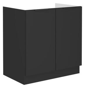 Dolní dřezová kuchyňská skříňka Sobera 80 ZL 2F BB (černá). 1096979