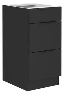 Dolní kuchyňská skříňka Sobera 40 D 3S BB (černá). 1096987