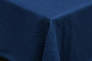 Nelly Tmavě modré lněné ubrusy a běhouny Rozměr: 40x140 cm