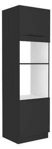 Vysoká skříňka na vestavnou troubu a mikrovlnnou troubu Sobera 60 DPM 210 2F (černá). 1097020