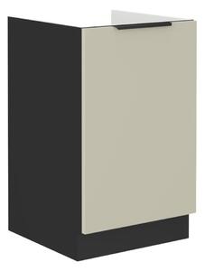 Dolní dřezová kuchyňská skříňka Arikona 50 ZL 1F BB (kašmír + černá). 1097032