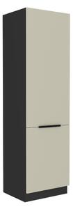 Kuchyňská skříňka na vestavnou chladničku Arikona 60 LO 210 2F (kašmír + černá). 1097067