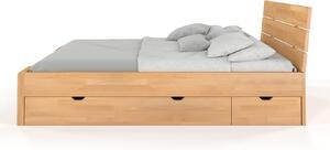 Buková postel s úložným prostorem - Arhus Drawers , Buk přírodní, 120x200 cm