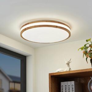 Lindby LED stropní svítidlo Emiva, světelný zdroj vycentrovaný, CCT, dřevo