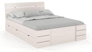 Buková postel s úložným prostorem - Sandemo Drawers , Buk přírodní, 200x200 cm