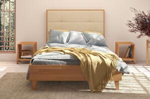Buková postel s čalouněným čelem - Frida, , Buk přírodní, 140x200 cm
