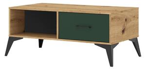 Konferenční stolek Luvonut LU8 (dub artisan + tmavě zelená + černá). 1097138