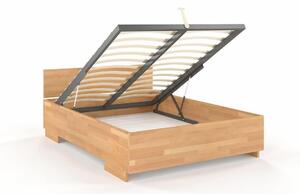 Prodloužená postel s úložným prostorem Bergman - buk , Buk přírodní, 180x220 cm