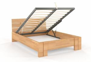 Prodloužená postel s úložným prostorem Arhus - buk , Buk přírodní, 180x220 cm